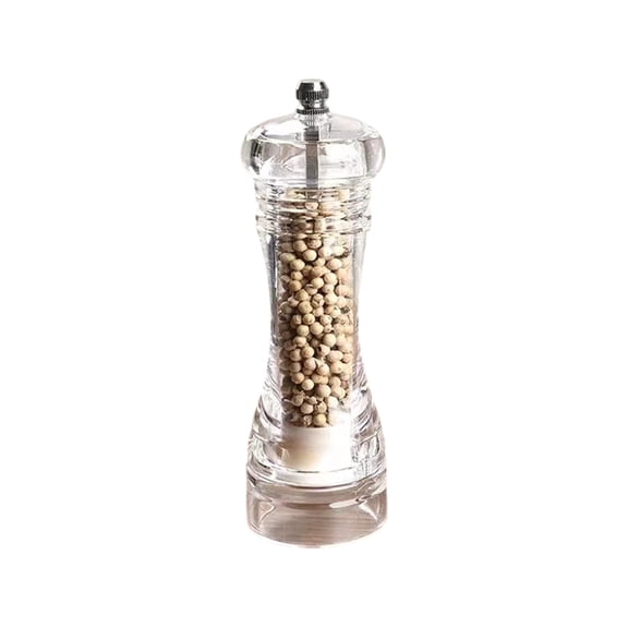 Beautynvta Acrylic Clear Pepper Grinder, Ceramic Core Manual Spice Bottle, Adjustable Coarseness, Easy Clean Ceramic Grinder, 2x2x6.5 In