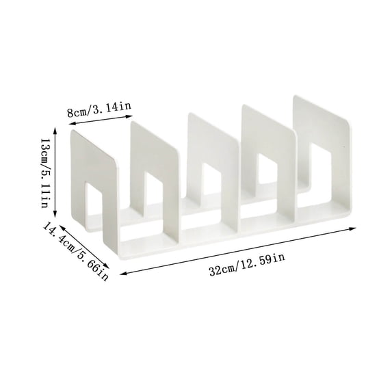 Beautynvta Acrylic Desktop Book Organizer, 4 Compartments Desktop File Folder Holder Organizer, Office Storage Stand Rack for Book, Envelopes, Mail, Document