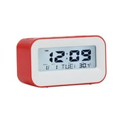 Beautynvta Alarm Clock for Bedroom, Small Wake Up Alarm Clock for Bedrooms, Plug in Basic Digital Clock, Adjustable Volume, for Deep Sleepers Kids Elderly Home Office, Red