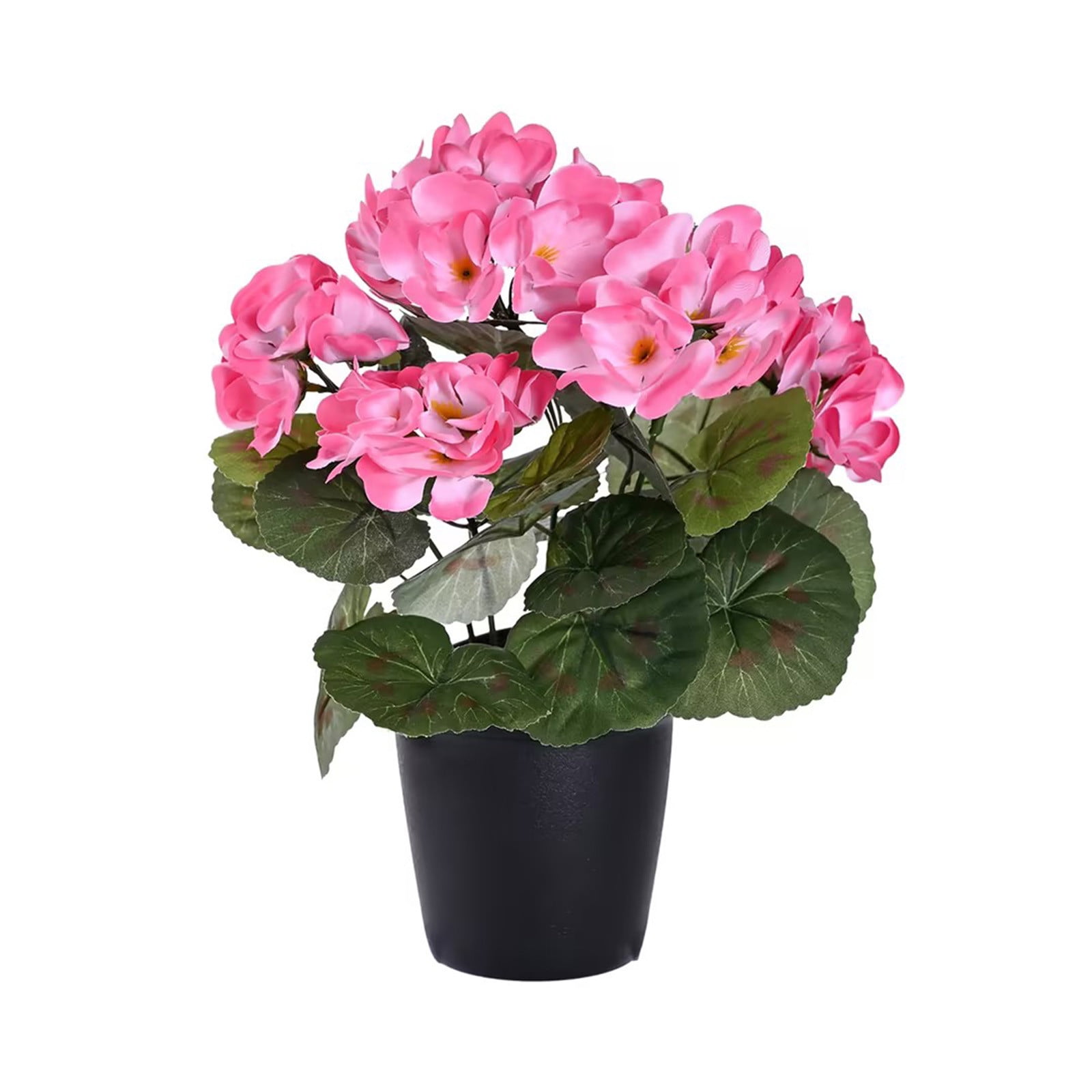 Beautynvta Artificial Begonia Flowers Potted Plant, Fake Silk Plants ...