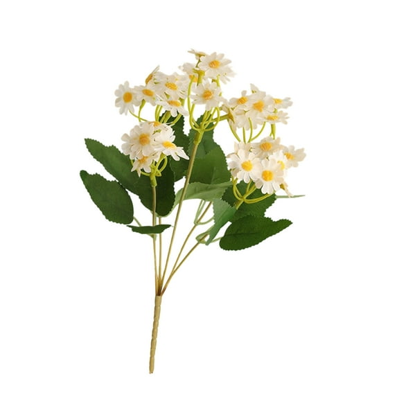 Beautynvta Artificial Daisy Flower, 13'' Beige Fake Daisies Flowers Realistic Faux Silk Tiny Daisy Bouquet for Home Garden Vase Wedding DIY Home Party Decor