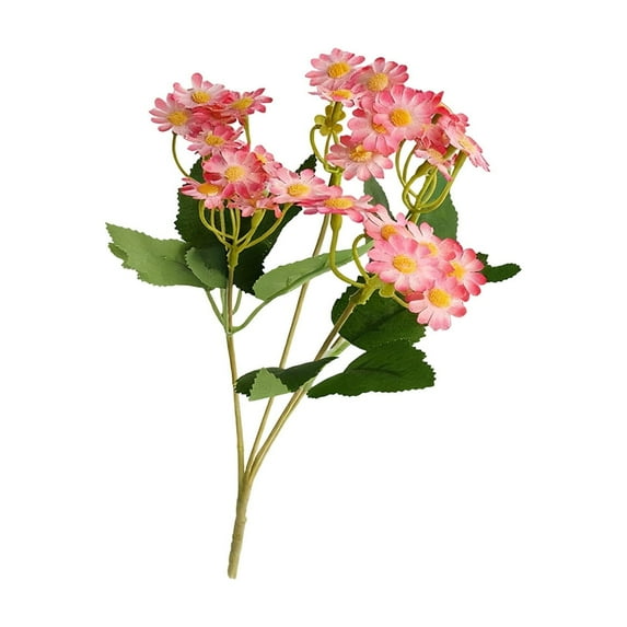 Beautynvta Artificial Daisy Flower, 13'' Pink Fake Daisies Flowers Realistic Faux Silk Tiny Daisy Bouquet for Home Garden Vase Wedding DIY Home Party Decor