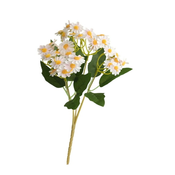 Beautynvta Artificial Daisy Flower, 13'' White Fake Daisies Flowers Realistic Faux Silk Tiny Daisy Bouquet for Home Garden Vase Wedding DIY Home Party Decor