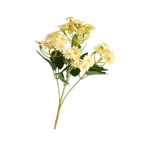 Beautynvta Artificial Daisy Flower, 13'' Yellow Fake Daisies Flowers Realistic Faux Silk Tiny Daisy Bouquet for Home Garden Vase Wedding DIY Home Party Decor