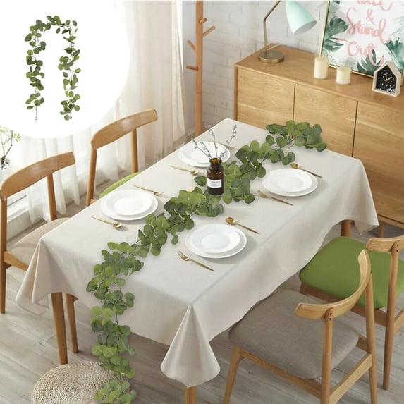 Beautynvta Artificial Eucalyptus Garlands, 5.74 Ft Faux Floral Greenery Garlands Fake Flowers Vines for Wedding Table Centerpieces Arch Party Ceremony Backdrop Decor