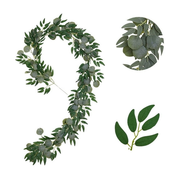 Beautynvta Artificial Eucalyptus Garlands, 6.56 Ft Faux Floral Greenery Garlands Fake Flowers Vines for Wedding Table Centerpieces Arch Party Ceremony Backdrop Decor