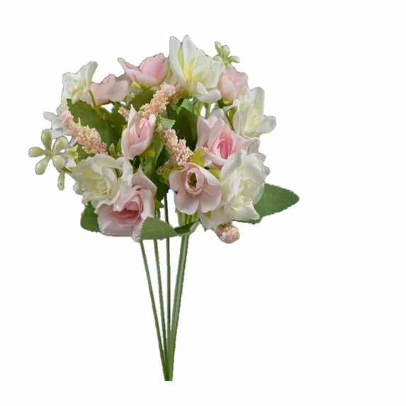Beautynvta Artificial Flower, Spring Faux Bouquet, Easter Fake Flowers, Realistic Plastic Silk Flowers for Vase Fillers, Wedding Decor, Home Decor, Table Centerpieces, Pink