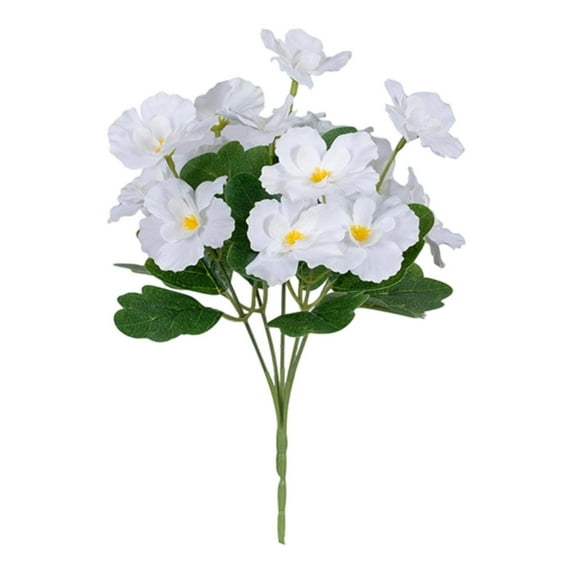 Beautynvta Artificial Flowers, 11.8'' White Fake Flowers with Stems, for Wedding Bouquets Home Decor Table Centerpieces Outdoor Office Family Party Decoration