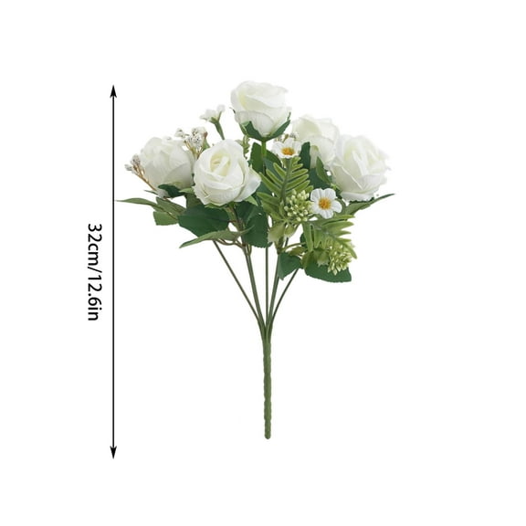 Beautynvta Artificial Silk Rose Flower, Fake Rose with Stems Wedding Bouquet, Lifelike Fake Rose Bouquet for Wedding, Table Decoration, Party, Home Decor