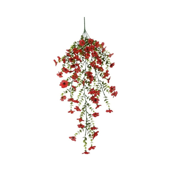 Beautynvta Artificial Violet Hanging Flowers, Fake Silk Flower, Rattan Wall and Ceiling Decor, Realistic Faux Silk Flowers for Outside Patio Porch Balcony Wedding Decor