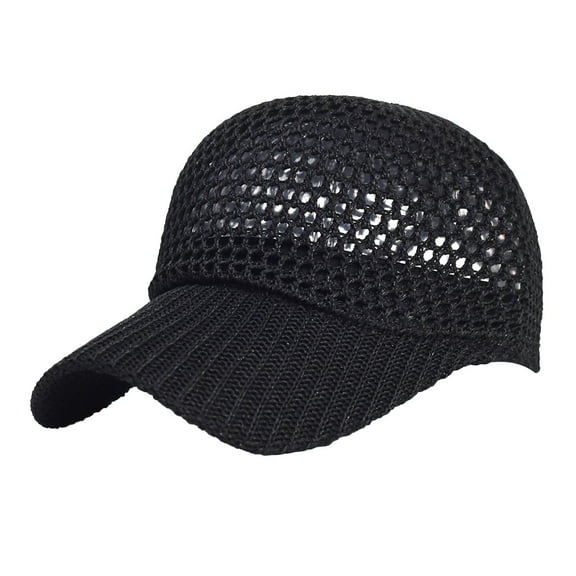Beautynvta Baseball Cap, Fashion Mesh Baseball Cap with Adjustable Strap, Breathable Casual Sport Hat for Men and Women Sport Running Workout, Black