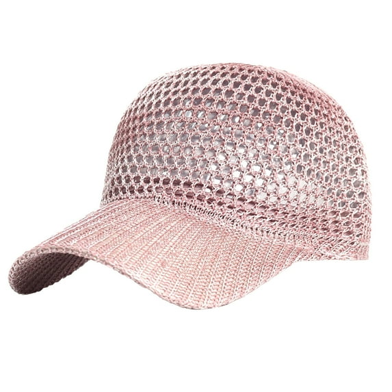 Beautynvta Baseball Cap, Fashion Mesh Baseball Cap with Adjustable Strap, Breathable Casual Sport Hat for Men and Women Sport Running Workout, Pink