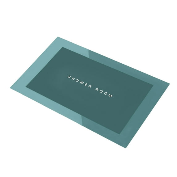 Beautynvta Bath Rug, Square Bathroom Mat with Rubber Backing, Super Absorbent Quick Drying Non-Slip Bath Mat for Kitchen Sink, Shower Room, Bathtub, 16x24 In, Green