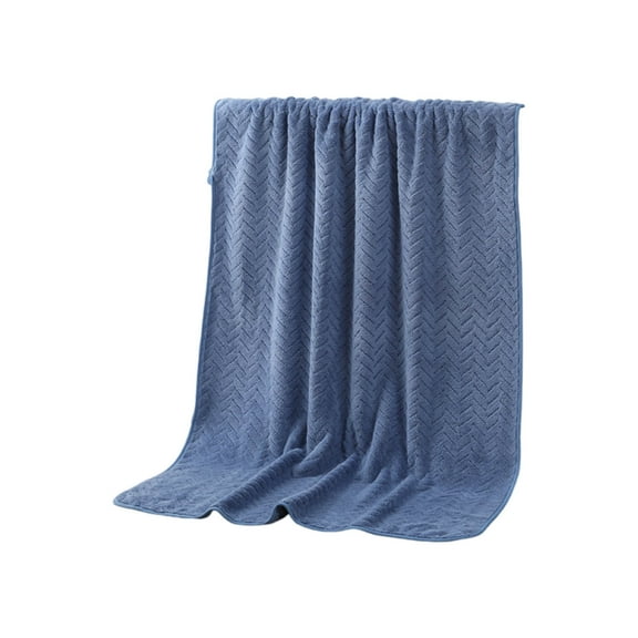 Beautynvta Bath Towel for Bathroom, 27.56''x55.12'' Velvet Stripe Bath Towel, Thicked Super Soft Highly Absorbent & Quick-Dry Bath Towel for Home, Spa, Gym, Hotel, Travel, Navy