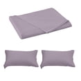 thumbnail image 1 of Beautynvta Bed Sheets Sets of 3, Comfy Breathable Cooling Bed Sheets & 2 Pillowcases Set, Microfiber Bed Sheet Set, Fade & Wrinkle Resistant, 98.4x90 In, Light Purple, 1 of 6