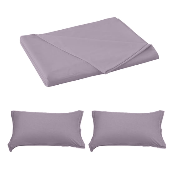 Beautynvta Bed Sheets Sets of 3, Comfy Breathable Cooling Bed Sheets & 2 Pillowcases Set, Microfiber Bed Sheet Set, Fade & Wrinkle Resistant, 98.4x90 In, Light Purple
