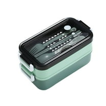 Beautynvta Bento Box for Adults, Stackable Double Layer Lunch Box with Removable Utensil Set, Lunch Box with Leak-Proof Lid, Microwave & Dishwasher Safe, BPA-Free