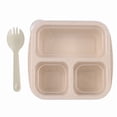 thumbnail image 1 of Beautynvta Bento Box with Lids, Snack Containers with 3 Compartments for Meal Prep Work and Travel, Reusable Lunchable Snack Containers with Fork, 1 of 1