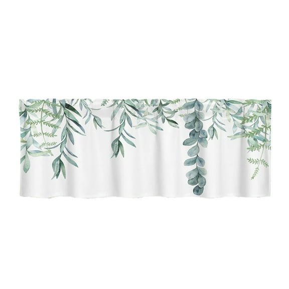 Beautynvta Blackout Window Valance, Insulated Thermal Rod Pocket Valance Curtains for Kitchen Bathroom Living Room Bedroom, 17.7''x52''