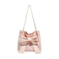 thumbnail image 1 of Beautynvta Canvas Shoulder Bag for Women, Bowknot Printed Pink Tote Bag, Large Capacity Bowknot Handbag, Valentines Gift for Women Girls Girlfriend and Wife, 1 of 6