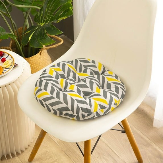 Beautynvta Chair Cushion, Round Print Seat Cushion, Thickened Soft Filled Chair Pad Seat Pad for Kitchen Dining Chair Patio Office Dormitory Chairs, 15.7''x15.7'', Gray