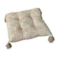 thumbnail image 1 of Beautynvta Chair Cushion with Tassels, Square Cotton Linen Floor Cushion, Super Soft Comfortable Seat Cushion for Home Kitchen Dining Room Office, 17.7''x17.7'', 1 of 6