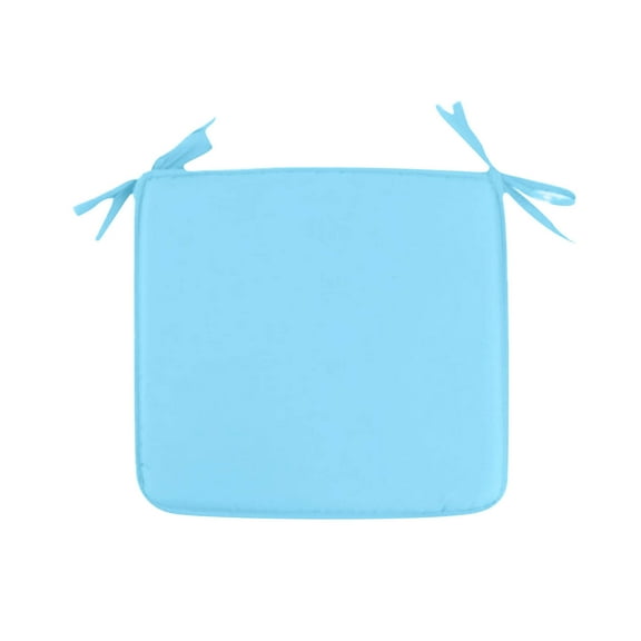 Beautynvta Chair Cushions, Thin Square Chair Cushion with Ties, Dining Kitchen Chair Pads with Non-Slip Bottom for Kitchen, Indoor Dining Room, Patio Chairs, 15.75x15.75 In, Blue