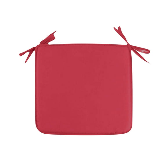 Beautynvta Chair Cushions, Thin Square Chair Cushion with Ties, Dining Kitchen Chair Pads with Non-Slip Bottom for Kitchen, Indoor Dining Room, Patio Chairs, 15.75x15.75 In, Red