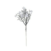 Beautynvta Christma Branches, Glitter Christma Balls and Berries Stems, 11.8'' Artificial White Berry Twig Picks for Christmas Tree Decorations Holiday DIY Crafts Vase Filler Decor