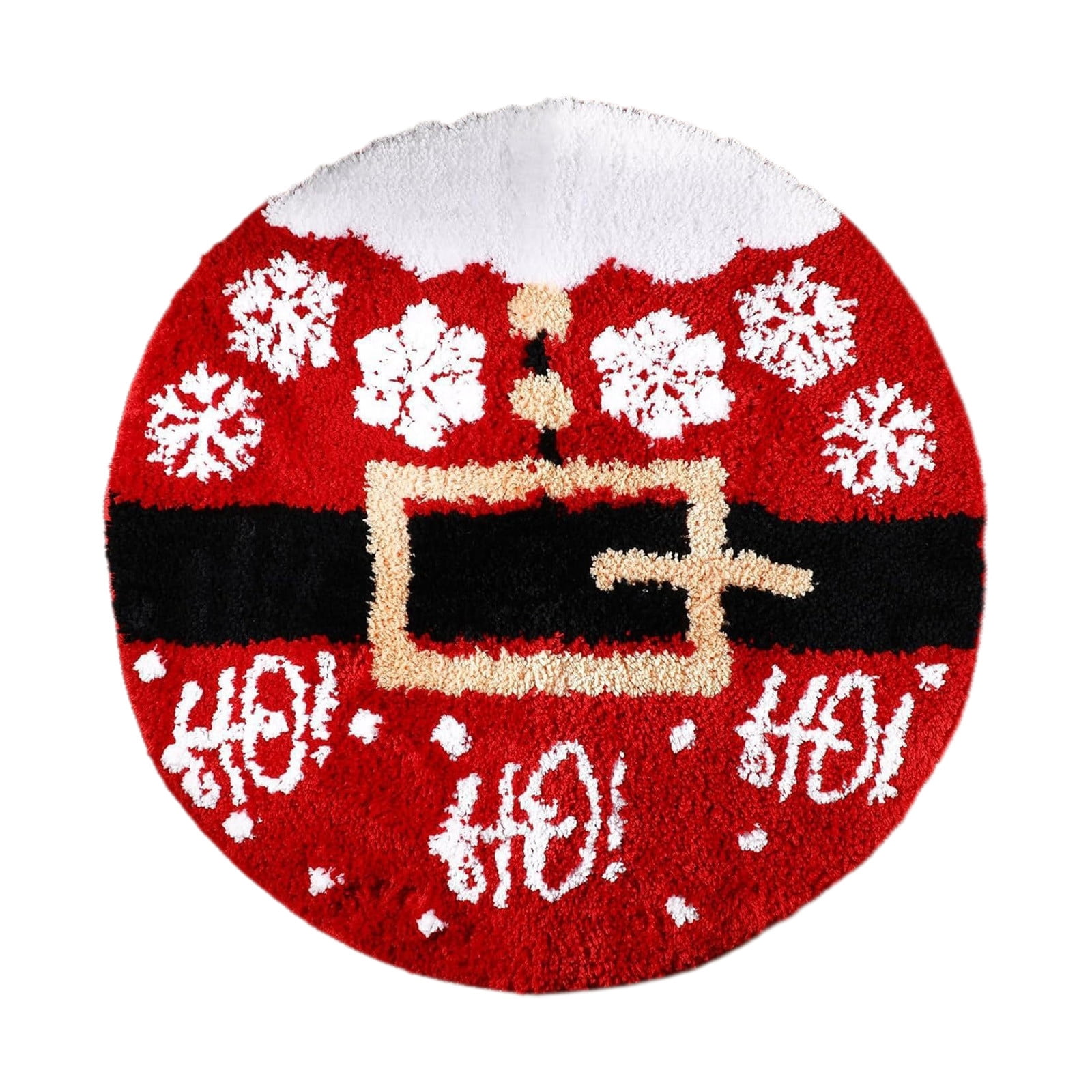 Beautynvta Christmas Area Rug, 15.7'' Round Red White Floor Mat for ...