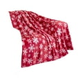 thumbnail image 1 of Beautynvta Christmas Blanket, White Snowflake Printed Throw Blanket,Soft Warm Lightweight Flannel Blanket for Couch Sofa Bed Camping Festival Gift Decor, 51.2''x39.4'', Red, 1 of 6