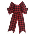 thumbnail image 1 of Beautynvta Christmas Bows Ornaments, Large Christmas Buffalo Plaid Bows Decorations, Christmas Check Plaid Bows, Christmas Tree Topper Bow for Xmas Home Decor, 8.2''x12.5'', 1 of 4