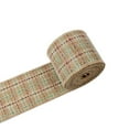 thumbnail image 1 of Beautynvta Christmas Buffalo Plaid Ribbon, 19.69 Ft x 1.57 Inch Plaid Linen Fabric Craft Wired Edge Ribbon for Christmas Tree Gift Decoration DIY Craft Bow Wrapping, 1 of 6