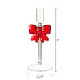 thumbnail image 1 of Beautynvta Christmas Candle Holder, 8'' Clear Glass Taper Candle Holder with Red Bow, Candlestick Holder for Christmas Party Wedding Table Centerpiece Decorations, 1 of 7