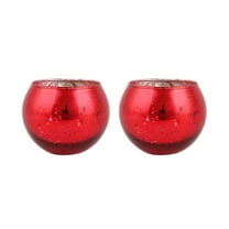 Beautynvta Christmas Candle Holder, Round Mercury Glass Tealight Candle Holders for Spring Wedding, Birthday, Dinner Party Table Decor