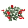 thumbnail image 1 of Beautynvta Christmas Candle Ring Wreath, 11.8'' Artificial Holly Leaves Wreath with Red Berry, Xmas Candlestick Wreath for Home Table Centerpiece Indoor Decor, 1 of 6