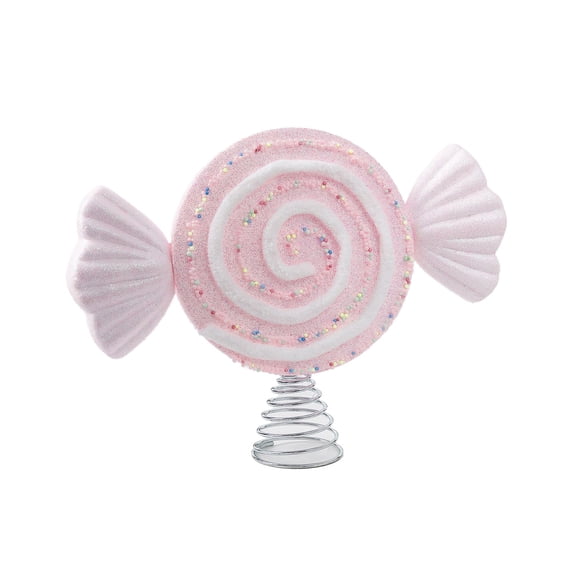 Beautynvta Christmas Candy Tree Topper, Plastic Lollipop with Spiral Base, Christmas Tree Topper for Party Decor