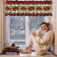 thumbnail image 1 of Beautynvta Christmas Curtains Valance, 54x17.7 Inch Exquisite Christmas Poinsettia Garland Printed Window Valance Curtains, Christmas Short Curtain Drapes for Kitchen Living Room Bedroom, 1 of 6