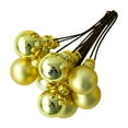 thumbnail image 1 of Beautynvta Christmas Decorations Mini Christmas Balls Flower Bouquets Decorations, 3.15'' Artificial Christmas Balls Picks for DIY Christmas Wreath Home Decoration, Gold, 1 of 6