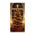 thumbnail image 1 of Beautynvta Christmas Door Cover Decoration, Glowing Christmas Tree Gift Boxes Front Door Cover Xmas Hanging Banner Background for Home Holiday Christmas Decoration, 35''x71'', 1 of 6