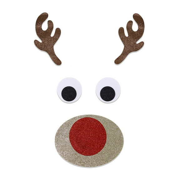 Beautynvta Christmas Door Stickers, Reindeer Xmas Door Decals Refrigerator Stickers Wall Window Stickers for Holiday Xmas Home Decor