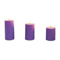 thumbnail image 1 of Beautynvta Christmas Electronic Candle Lights Set of 3, Flameless Pillar LED Electric Fake Candle Set, for Window Dining Centerpiece Table Xmas Decor, Purple, 1 of 6