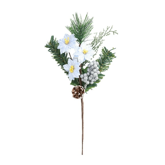 Beautynvta Christmas Floral Picks, Artificial Pine Picks, Christmas Pine Needles Branches with Berry Pinecone and Flower, for Flower Arrangements Wreaths Holiday Xmas Tree Decoration