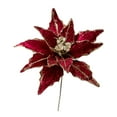 thumbnail image 1 of Beautynvta Christmas Flowers Decorations Artificial Poinsettias, 11'' Glitter Christmas Poinsettias with Long Stems, Christmas Tree Wreath Ornaments, Wedding Party Holiday DIY Decoration, 1 of 6