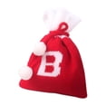 thumbnail image 1 of Beautynvta Christmas Initial Letters Gift Bag, Knited Drawstring Gift Bag, Red White Santa Sack, Reusable Wrapping Bag for Christmas Party Holiday Favor Supplies, 4.9''x6.2'', B, 1 of 9