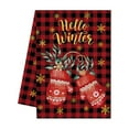 thumbnail image 1 of Beautynvta Christmas Kitchen Towels, 18''x26'', Red Black Buffalo Plaid Christmas Gloves Printed Dish Towels Hand Towels for Winter Farmhouse Holiday Decorations, 1 of 6