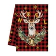 thumbnail image 1 of Beautynvta Christmas Kitchen Towels, 18''x26'', Red Black Buffalo Plaid Reindeer Printed Dish Towels Hand Towels for Winter Farmhouse Holiday Decorations, 1 of 6