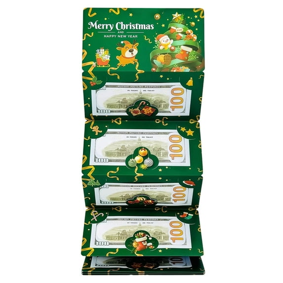 Beautynvta Christmas Money Envelope for Cash, Money Holder with 6 Slots for Cash, DIY Holiday Money Gift Card for Money Holder for Women Men Xmas Party Supplies