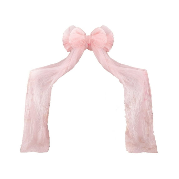 Beautynvta Christmas Oversized Pink Bow, 18.5''x70.87'' Big Bows with Long Streamers for Backdrop Room Decor, for Fireplace Mirror Wall Tree Arch Wedding Decorations