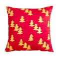 thumbnail image 1 of Beautynvta Christmas Pillow Cover, 18x18 Inch Gold Christmas Tree Printed Throw Pillowcase, Red Xmas Pillow Cover, Soft Plush Holiday Cushion Cover for Sofa Couch Bed Home Decor, 1 of 6